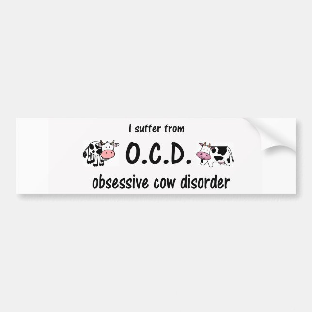 OCD Cow Bumper Sticker (Front)