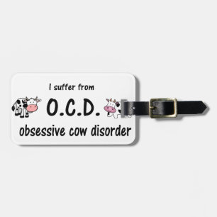 OCD Cow Luggage Tag