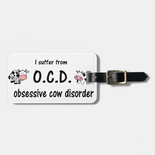 OCD Cow Luggage Tag (Front Horizontal)