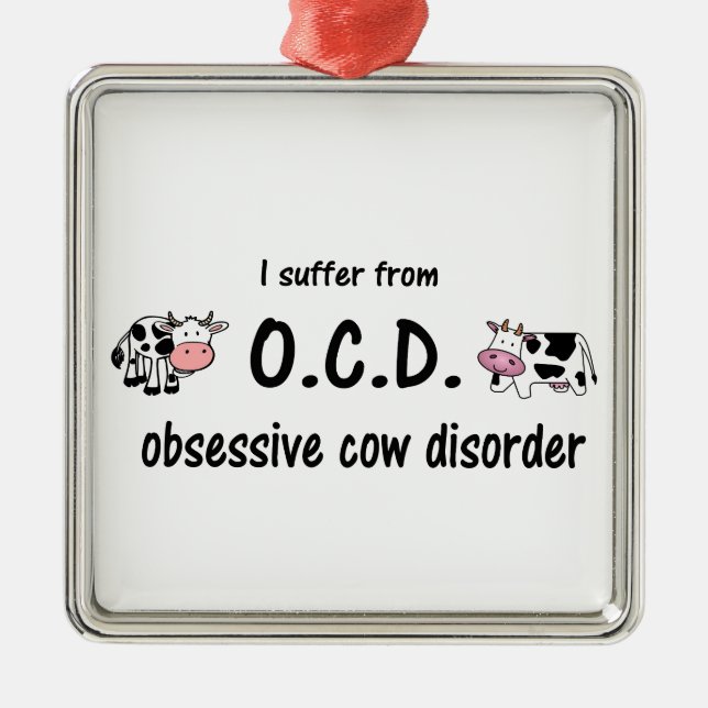 OCD Cow Metal Tree Decoration (Front)
