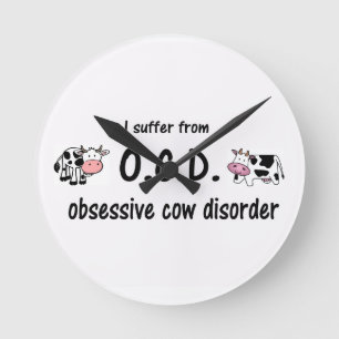 OCD Cow Round Clock