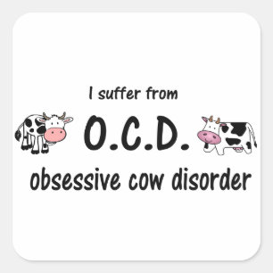 OCD Cow Square Sticker
