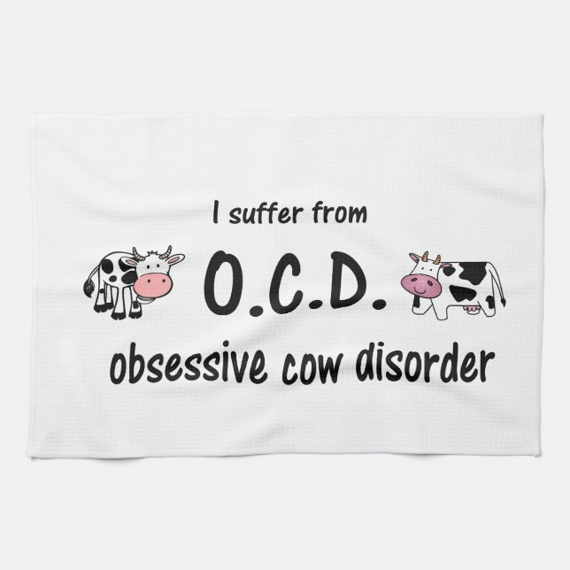 OCD Cow Tea Towel (Horizontal)