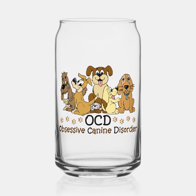 OCD Obsessive Canine Disorder Can Glass (Front)