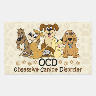 OCD Obsessive Canine Disorder Rectangular Sticker
