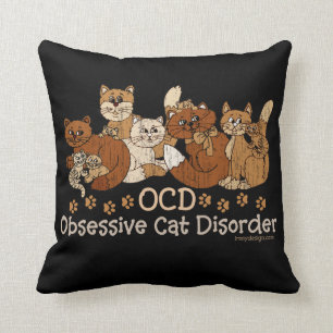 OCD Obsessive Cat Disorder Cushion