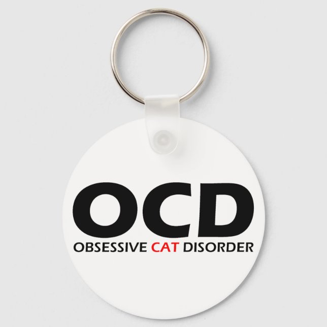 OCD - Obsessive Cat Disorder Key Ring (Front)