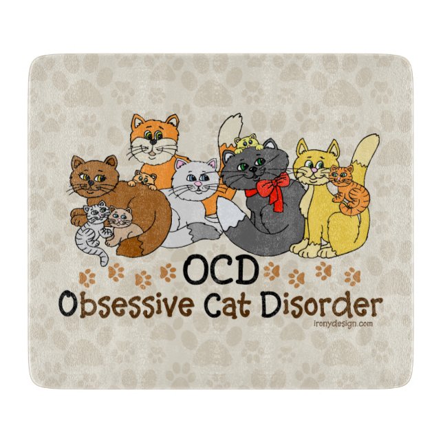 OCD Obsessive Cat Disorder Kitchen Cutting Board (Front)