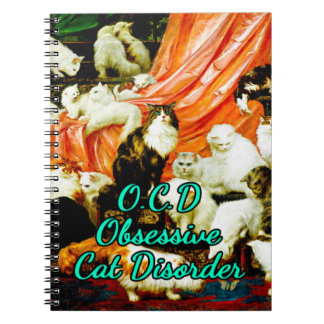 OCD Obsessive Cat Disorder Painting by Carl Kahler Notebook
