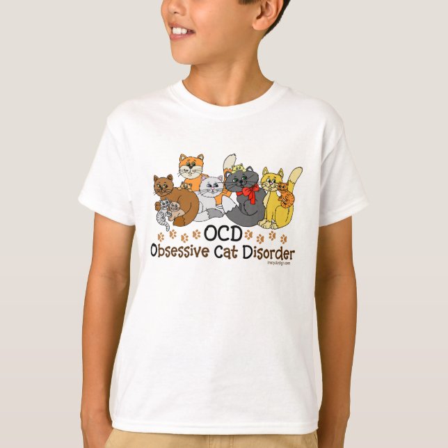 OCD Obsessive Cat Disorder T-Shirt (Front)