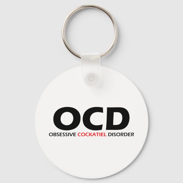 OCD - Obsessive Cockatiel Disorder Key Ring (Front)