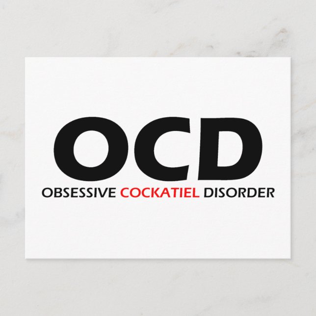 OCD - Obsessive Cockatiel Disorder Postcard (Front)