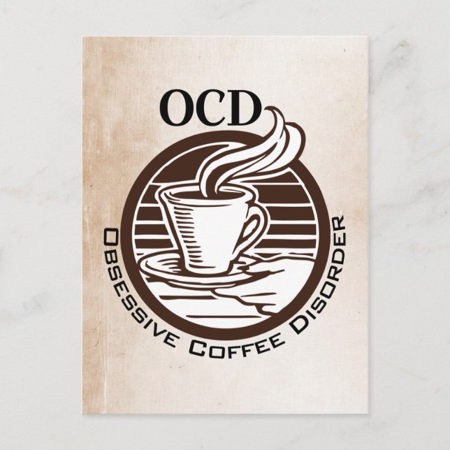 OCD: Obsessive Coffee Disorder Postcard (Front)