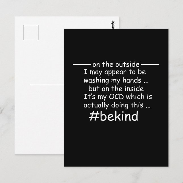 OCD - Obsessive Compulsive Disorder Awareness Postcard (Front/Back)