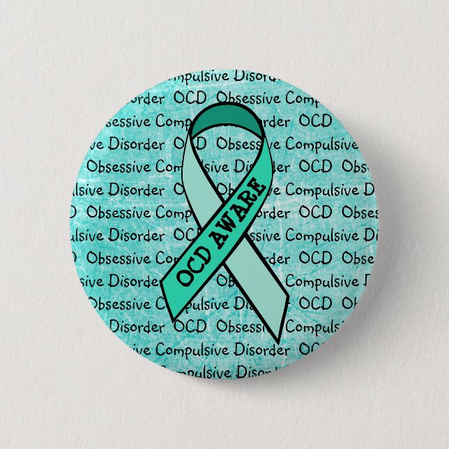 OCD Obsessive Compulsive Disorder Awareness Ribbon 6 Cm Round Badge (Front)