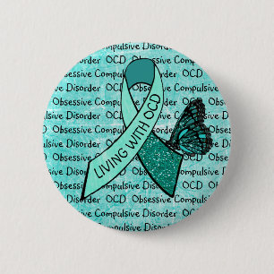 OCD Obsessive Compulsive Disorder Awareness Ribbon 6 Cm Round Badge