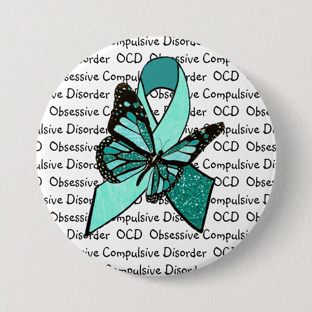OCD Obsessive Compulsive Disorder Awareness Ribbon 7.5 Cm Round Badge (Front)
