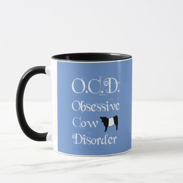 OCD Obsessive Cow Disorder Belties Belted Galloway Mug (Left)