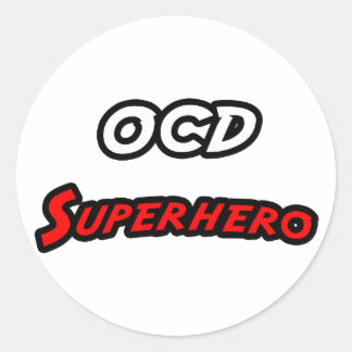 OCD Superhero Classic Round Sticker