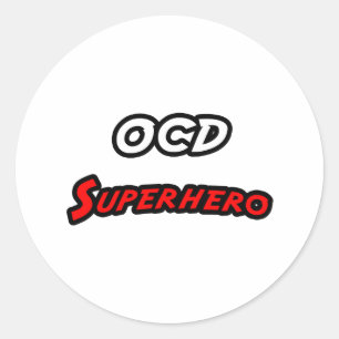 OCD Superhero Classic Round Sticker