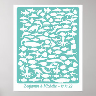 Ocean - 100 Signature Guest Book Alternative