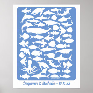 Ocean - 50 Signature Guest Book Alternative