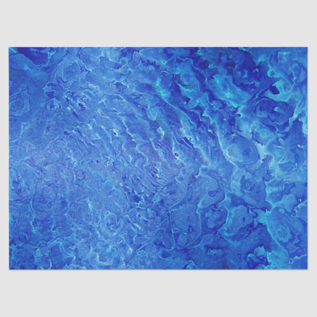 Ocean Abstract Decoupage Watercolor Background Tissue Paper (Front)