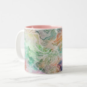 Ocean Abstract Watercolor Grunge Pattern Two-Tone Coffee Mug