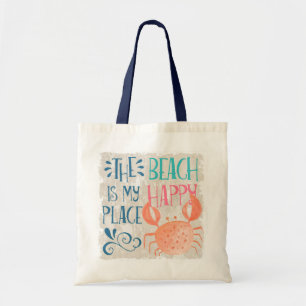 Ocean Adventure   Tropical Sea Beach Happy Crab Tote Bag