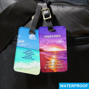 Ocean Adventures: Beach Sunset Customised Name Luggage Tag