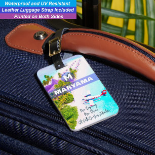 Ocean Adventures on Tropical Sands   Name Initial Luggage Tag