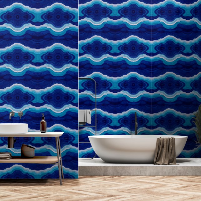 Ocean Agate: Mesmerising Marine Layers Wallpaper (Bathroom)