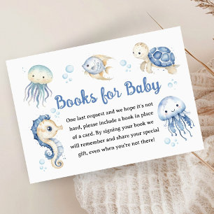 Ocean Ahoy Baby Shower Boy Blue Books For Baby Enclosure Card