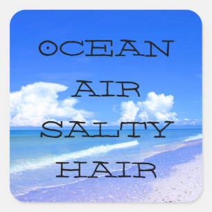 Ocean Air Salty Hair Square Sticker