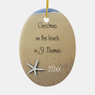 Ocean and Beach Couples Tropical Keepsake Ornament