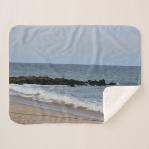 Ocean and Beach Photo Sherpa Blanket