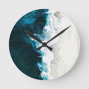 Ocean And Beach Round Clock