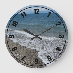 Ocean and Beach Scene Large Clock