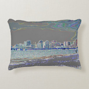 Ocean and City View Decorative Cushion