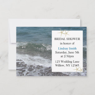 Ocean and Sandy Beach Bridal Shower Invitation