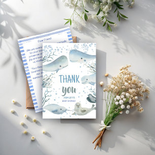 Ocean and sea baby shower sea marine nautical thank you card