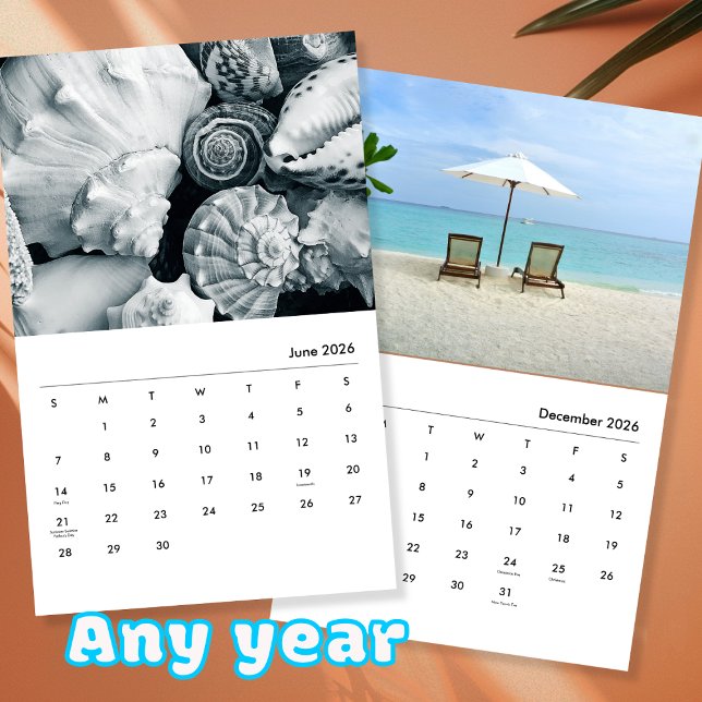 Ocean and Seacoast Photo Template Family Wall Calendar (Creator Uploaded)