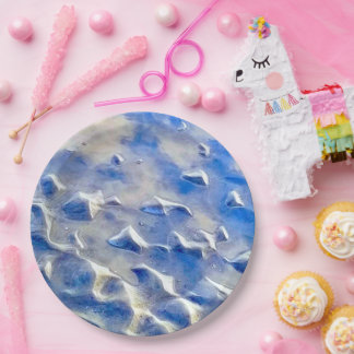 Ocean and sky blue reflections paper plate