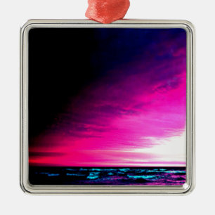 Ocean and Sunset Colourful and Peaceful Metal Ornament