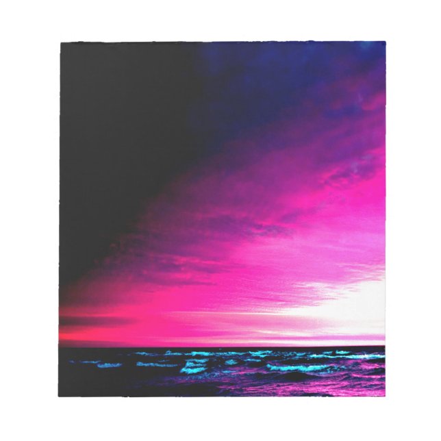 Ocean and Sunset Colourful and Peaceful Notepad (Front)