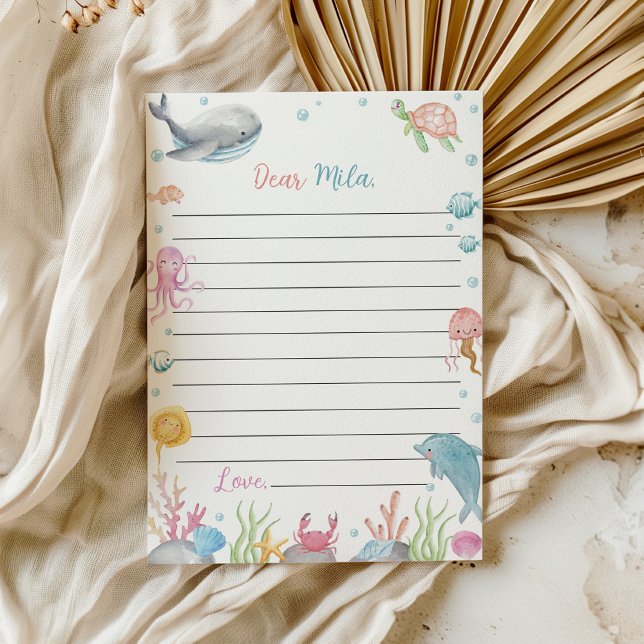 Ocean Animal Birthday Time Capsule Message Card (Creator Uploaded)