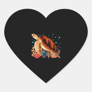 Ocean animal gift colourful turtle heart sticker