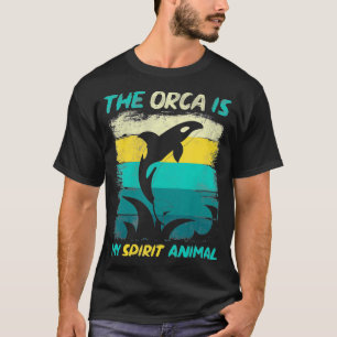 Ocean Animal Gift Spirit Animal Killer Whale Retro T-Shirt