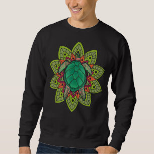 Ocean Animal  Mandala Hawaiian Tattoo Turtle 1 Sweatshirt