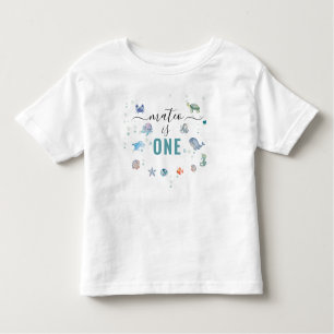 Ocean Animal One Custom Name 1st Birthday Toddler T-Shirt